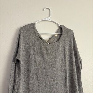 Garage Light Gray Heather Long Sleeve Lightweight Sweatshirt Sz Medium Tie Back